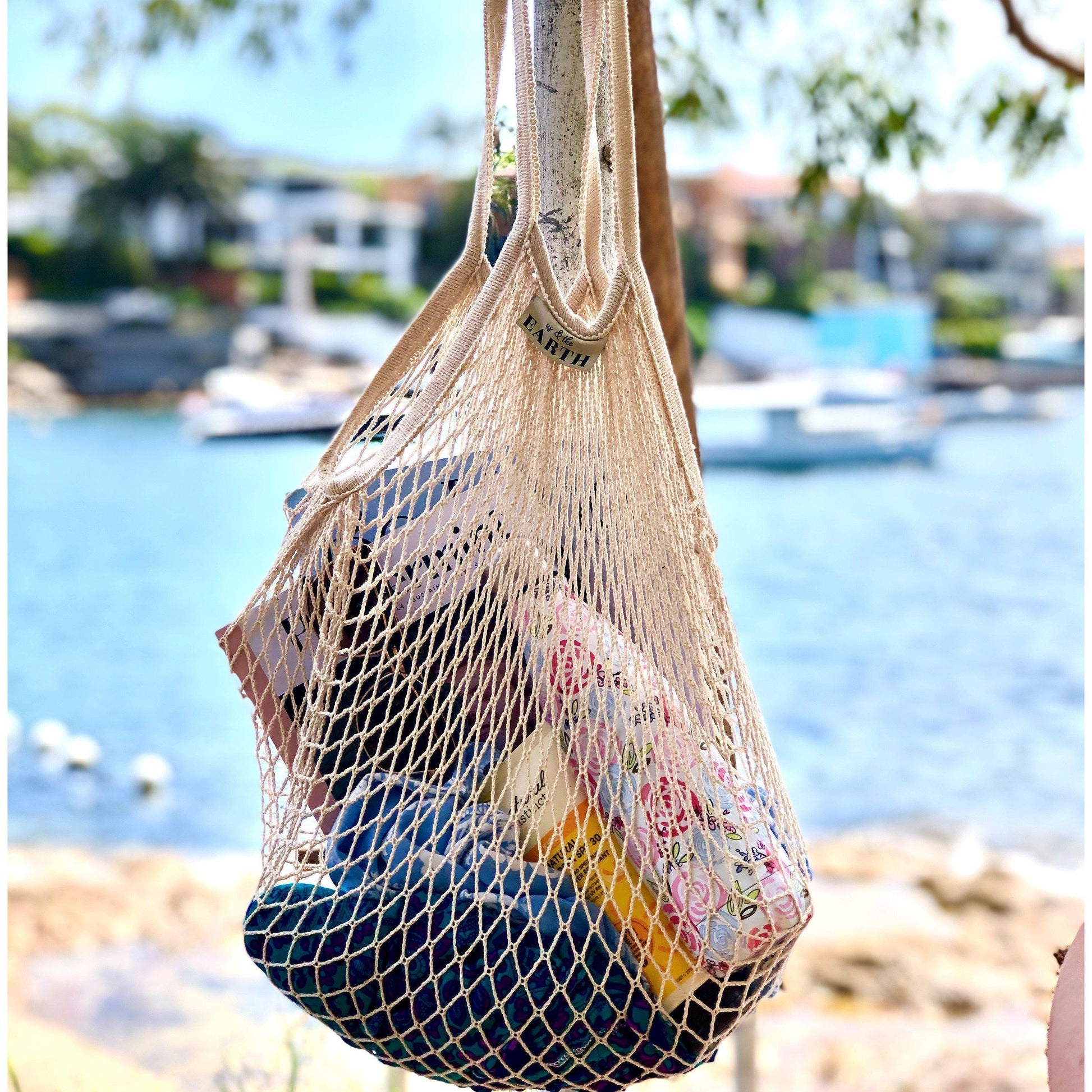 100% Organic Cotton Mesh Shopping Bag - Lightweight & VersatileSustainable Kitchen - Us and the Earth