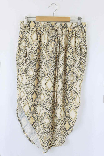 White Closet Yellow And Grey Snake Print Skirt 14