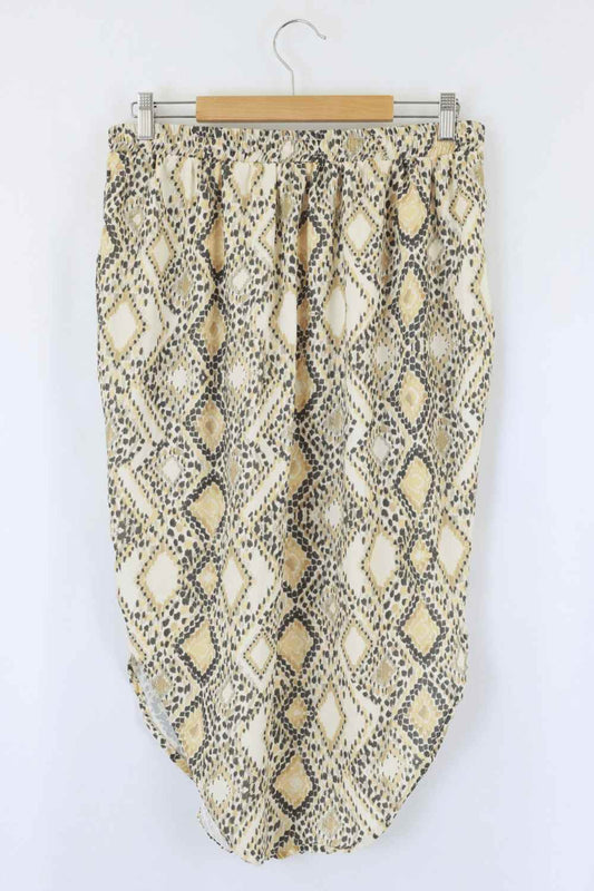 White Closet Yellow And Grey Snake Print Skirt 14