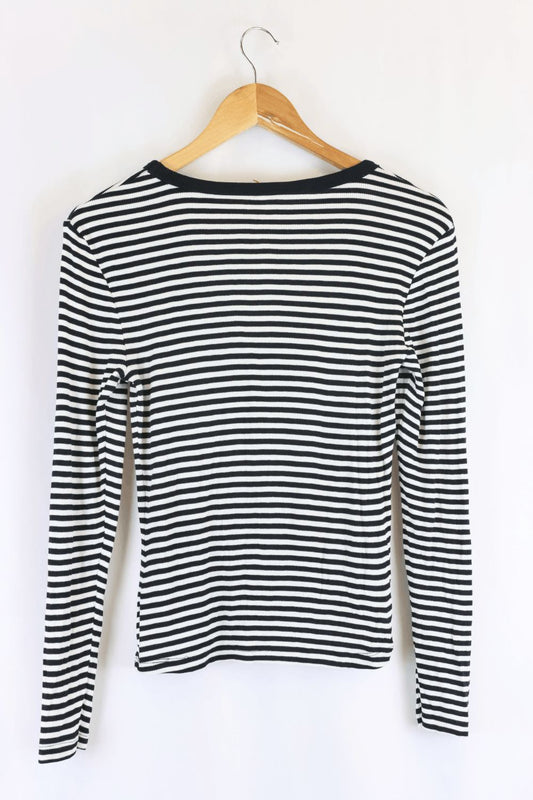 Only Black And White Striped Top S