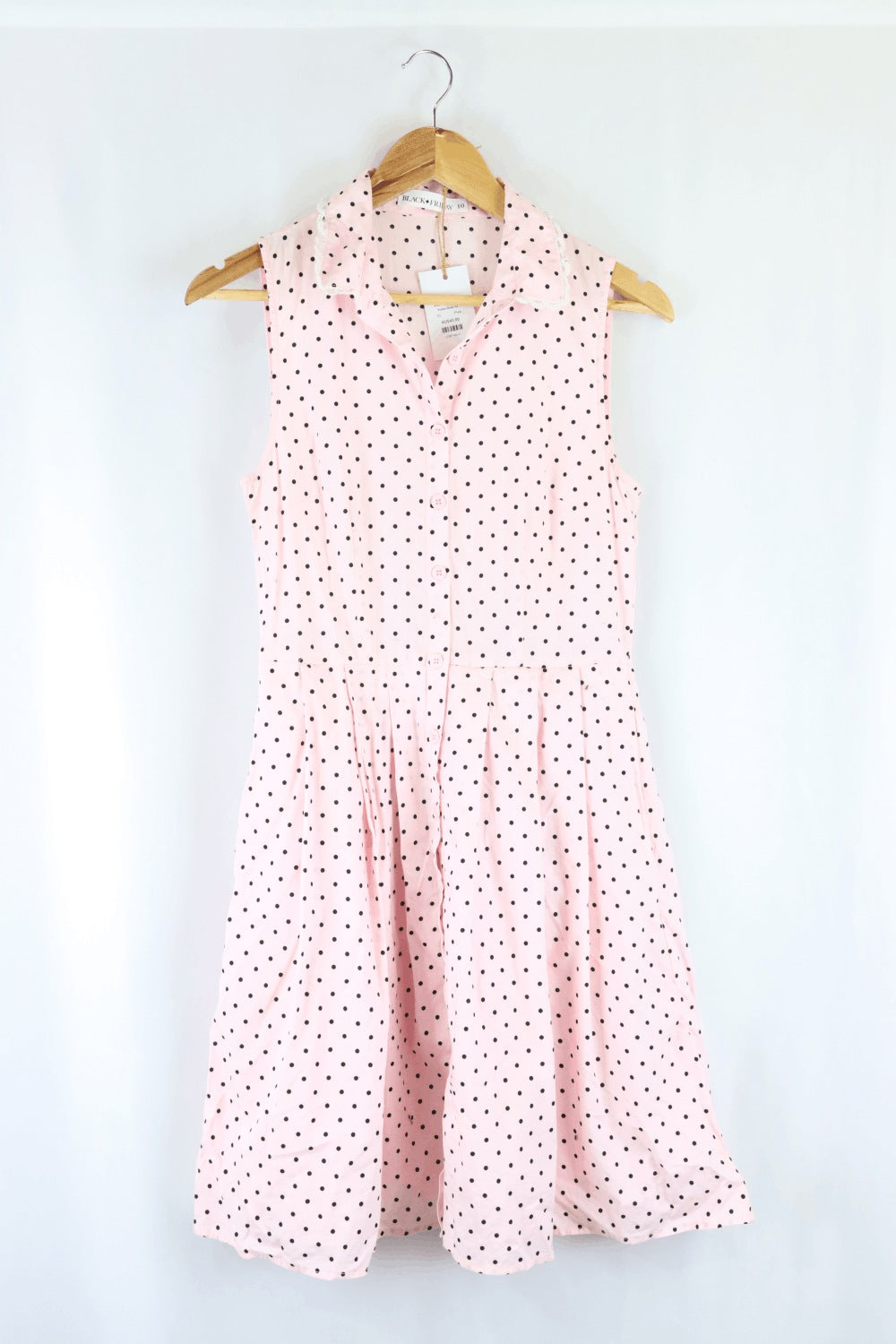 Black Friday Pink Dress Black Polka Dots 10