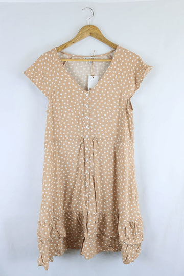 Sunny Girl Brown And White Polka Dot Dress 10