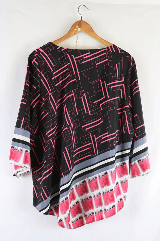 Liz Jordan Black And Pink Top XL