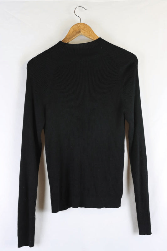 Piper Black Mock Neck Jumper S