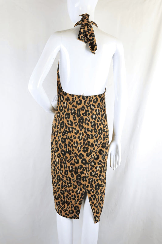 Bardot Animal Print Halter Dress 10