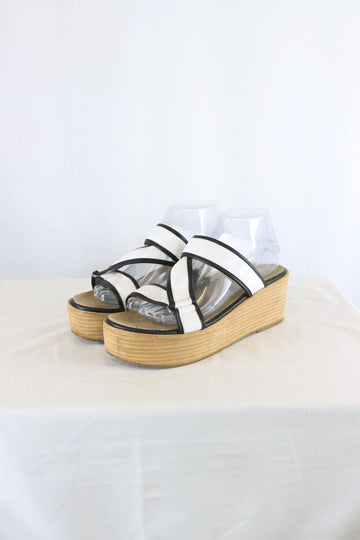 Jo Mercer Black And White Wedges 41