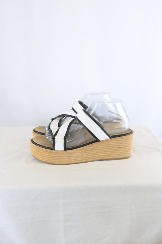 Jo Mercer Black And White Wedges 41