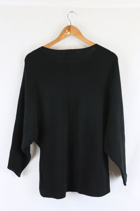 Slide Show Black Round Knit Jumper 8