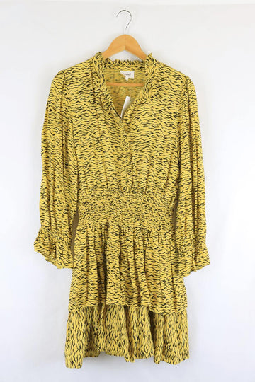 Seed Heritage Animal Print Dress Yellow And Black 8