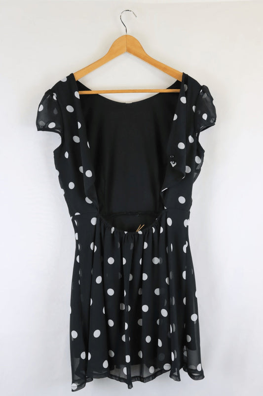 Dolly Polka Dot Black And White Dress L