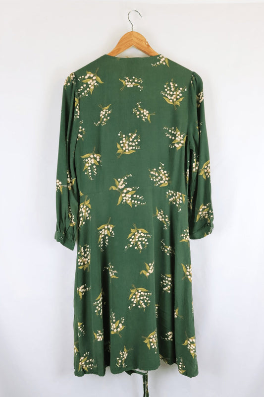 Princess Highway Green Wrap Floral Dress 10