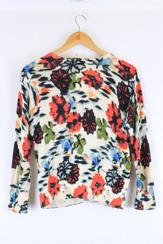 Marilyn Seyb Floral Multi Coloured Cardigan 10