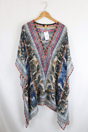 Boutique Kaftan Multi Blue OSFA