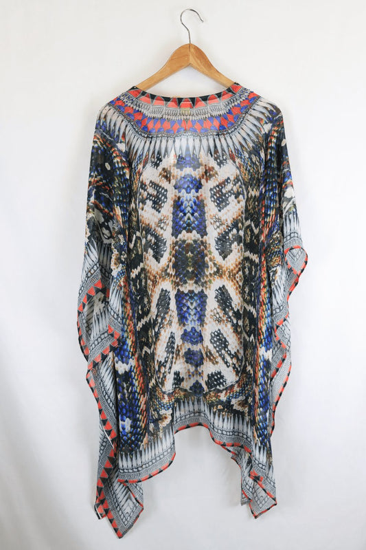 Boutique Kaftan Multi Blue OSFA