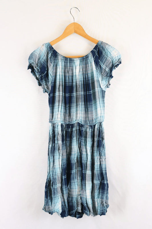 Tree Of Life Blue Plaid Dress M