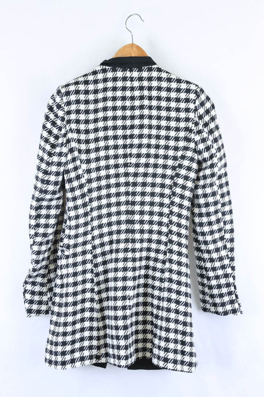 Zara Houndstooth Jacket Black And White XS