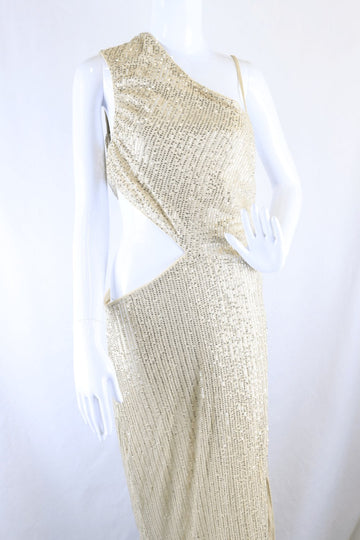 Hello Molly Gold Sparkle Dress L