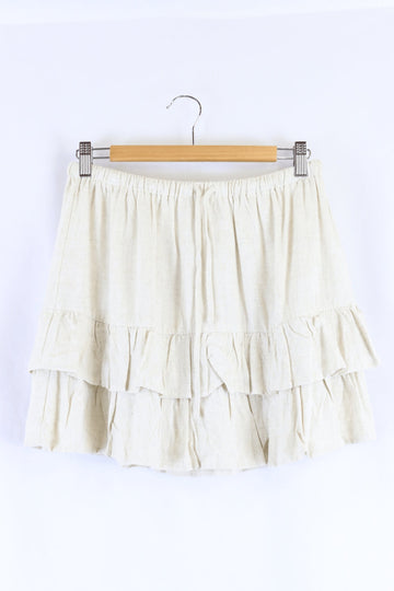 Don't Ask Amanda Beige Ruffle Skirt M