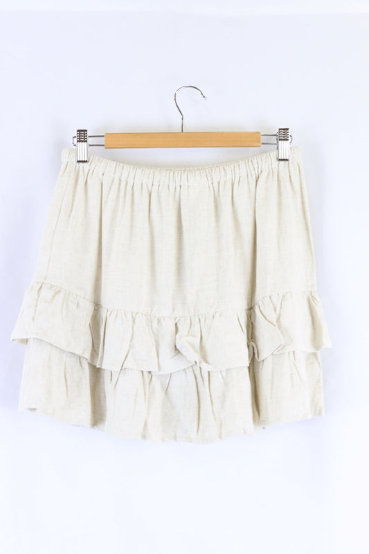 Don't Ask Amanda Beige Ruffle Skirt M