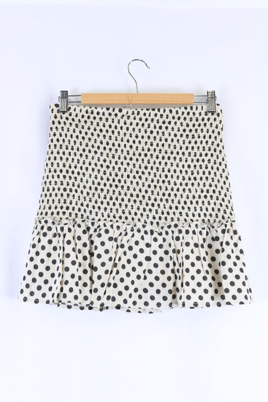 Subtitled Polka Dot Black And White Skirt M