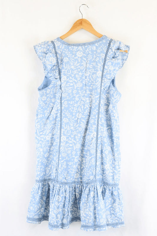 Lucky Brand Blue Floral Dress M