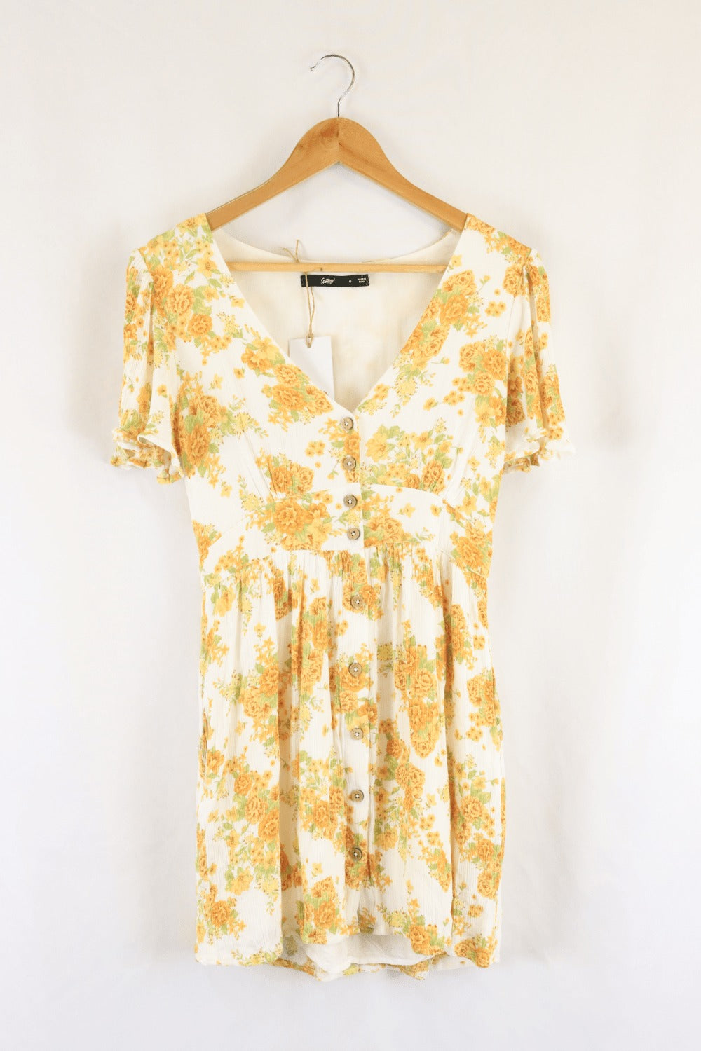 Sportsgirl Yellow And White Dress 6