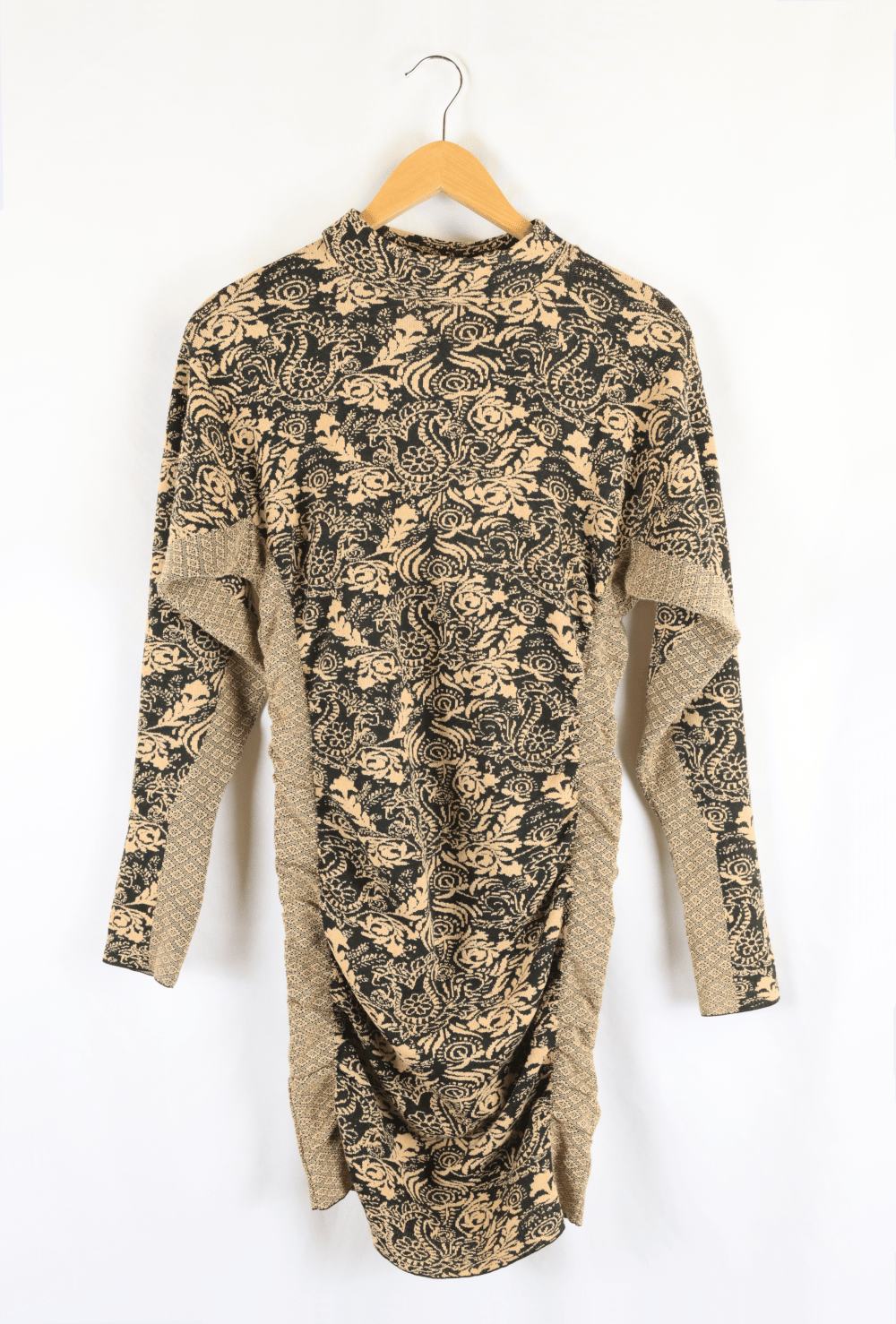 Zara Beige Printed Mini Dress L