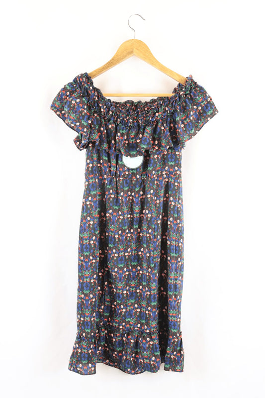 Kookai Black Floral Dress 10