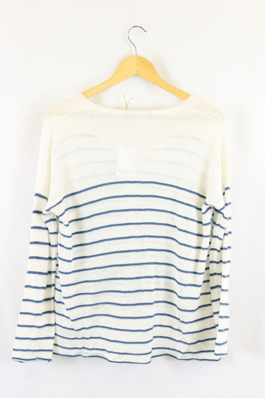 Nikel and Sole Blue And White Striped Cardigan S