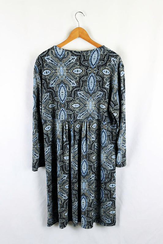 My Size Blue Paisley Dress S