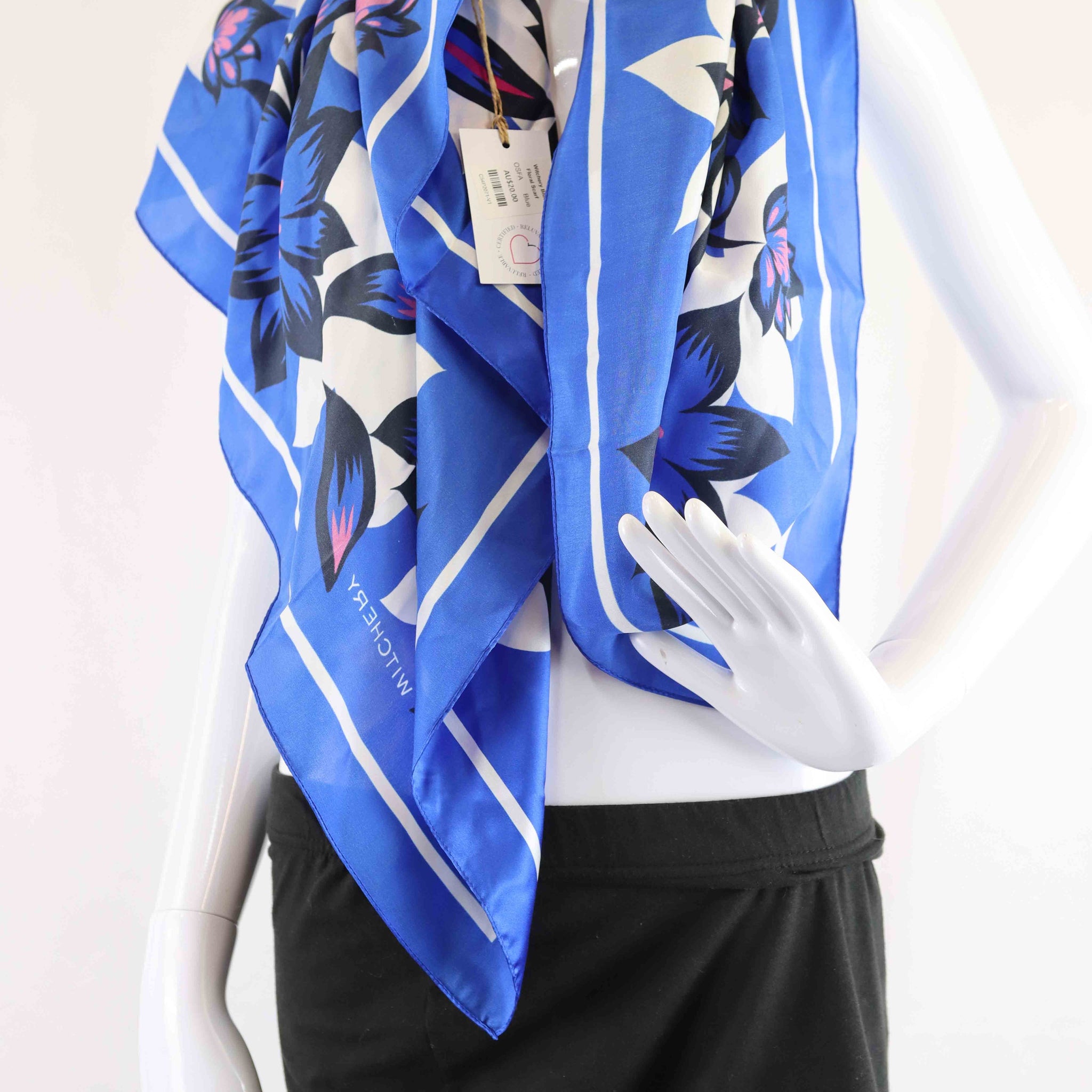 Witchery Blue Floral Scarf