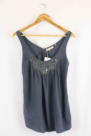 Rebecca Taylor Blue Beaded Top S