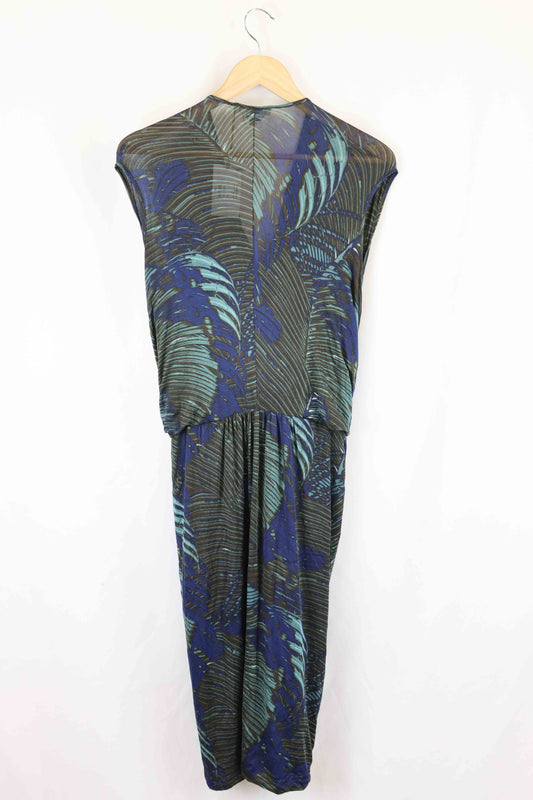 Max Mara Blue and Grey Dress S