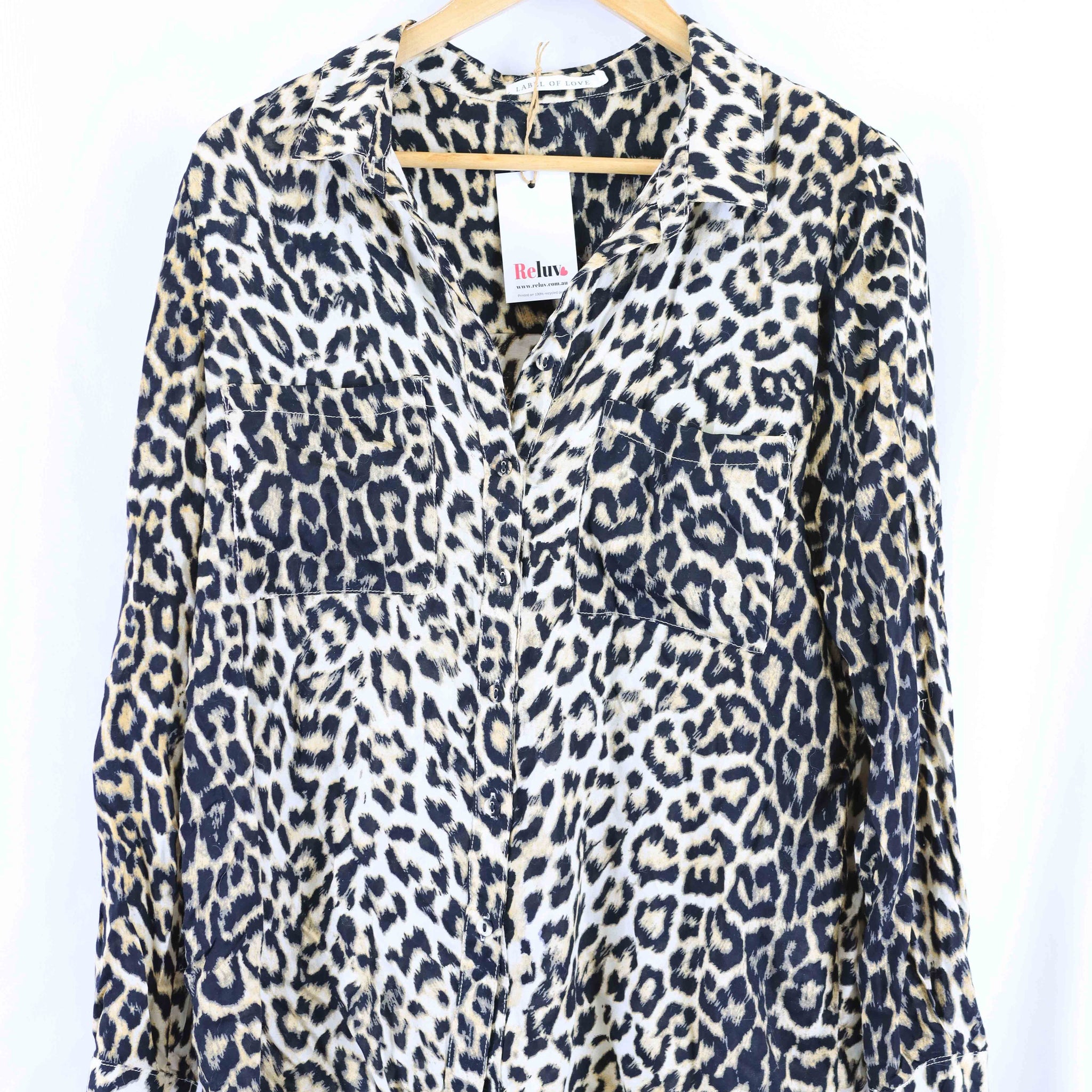 Label Of Love Cheetah Print Button Down Shirt S