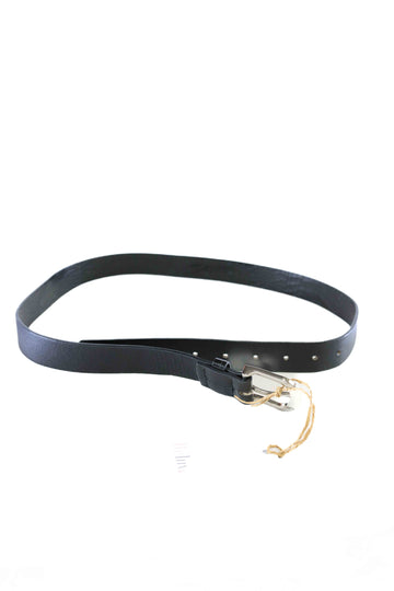 Black Crocodile Leather Belt