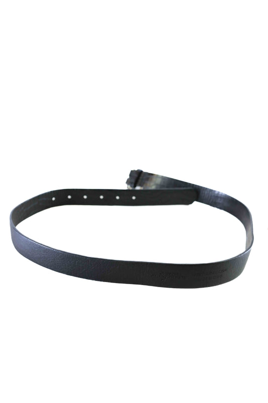 Black Crocodile Leather Belt