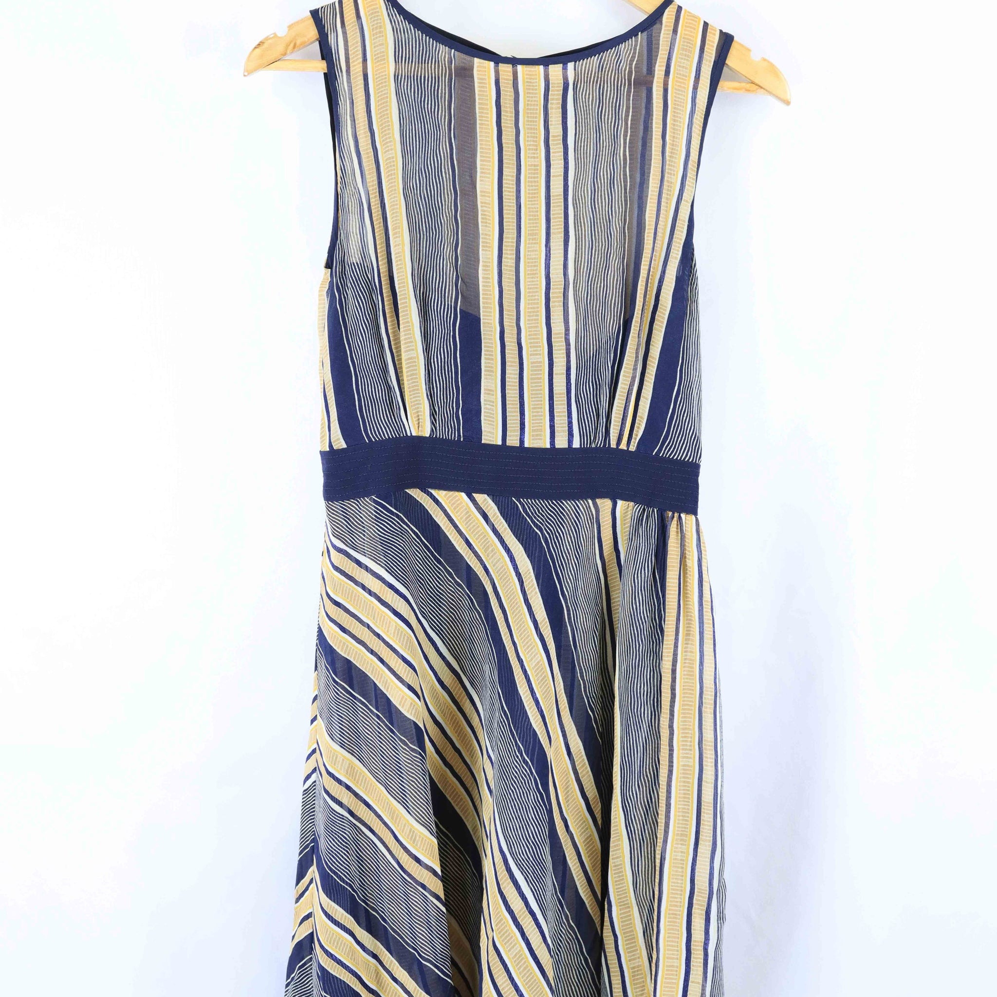 Arthur Galan Blue And Yellow Striped Dress 8