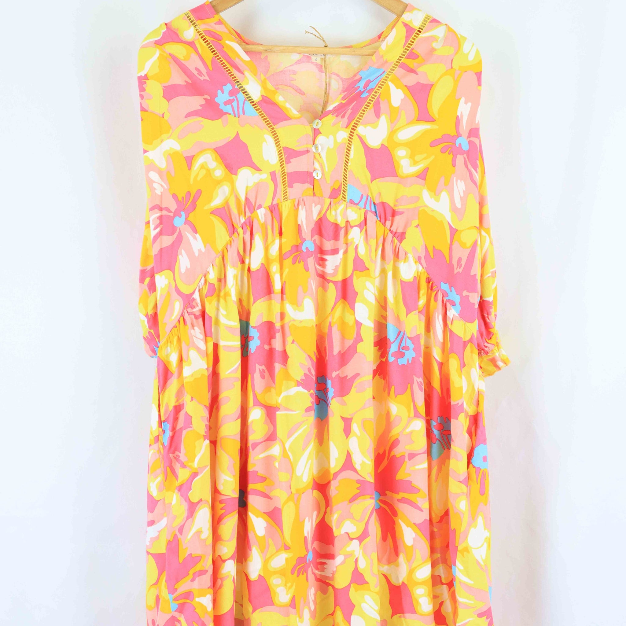 Label Of Love Pink And Yellow Dress S