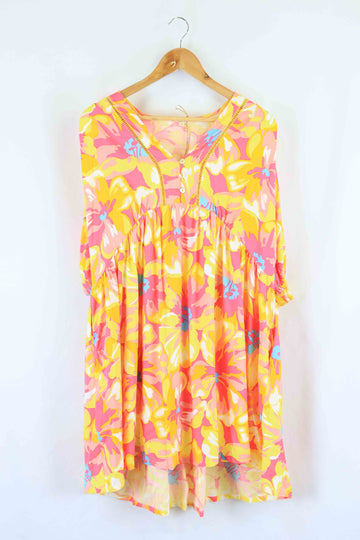 Label Of Love Pink And Yellow Dress S