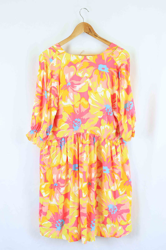 Label Of Love Pink And Yellow Dress S