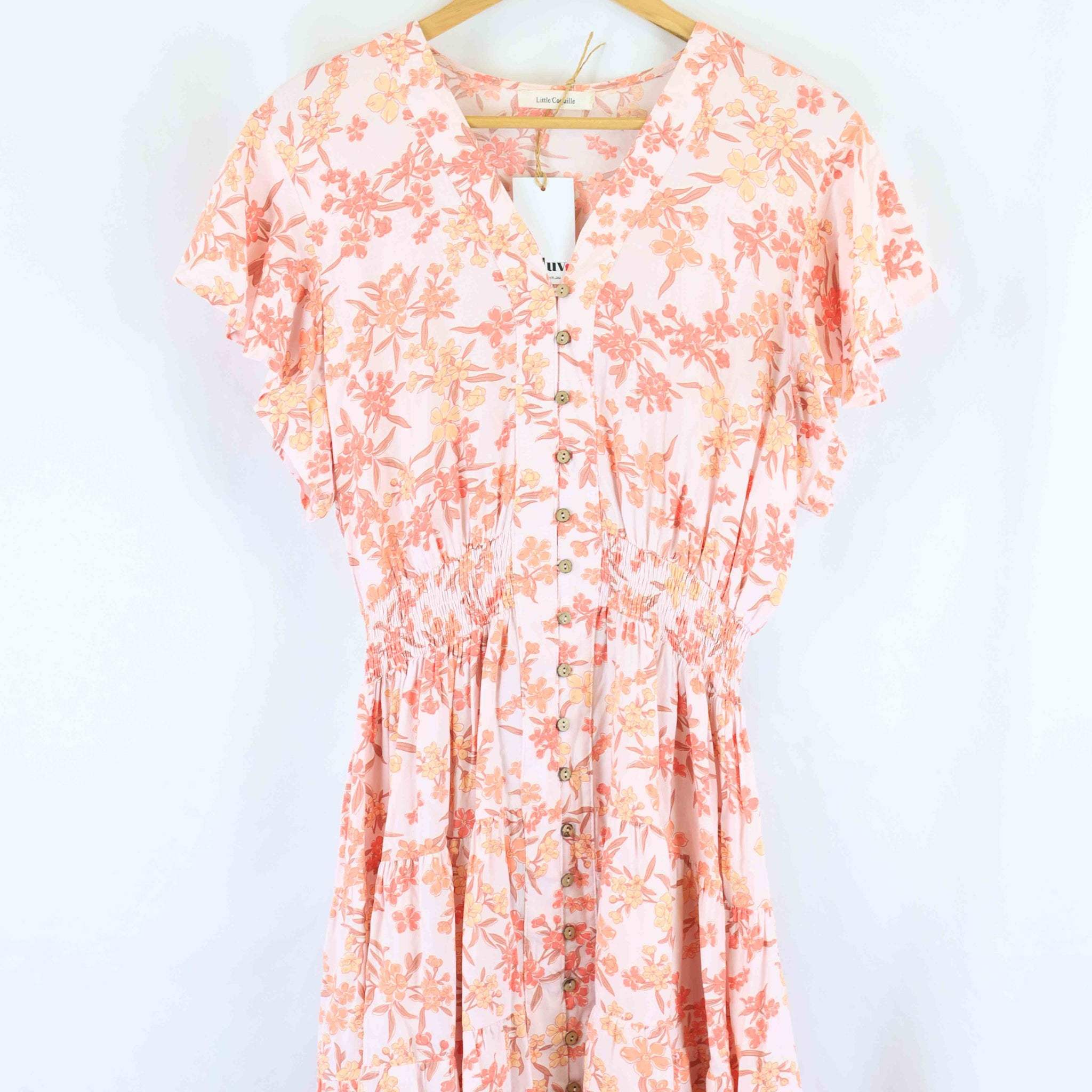 Little Coquille Pink Floral Dress S