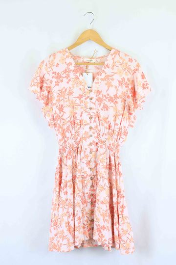 Little Coquille Pink Floral Dress S