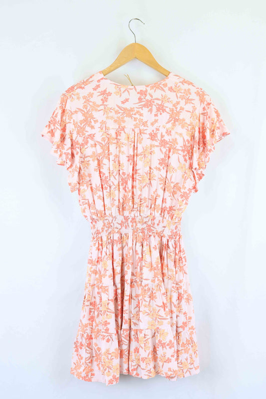 Little Coquille Pink Floral Dress S