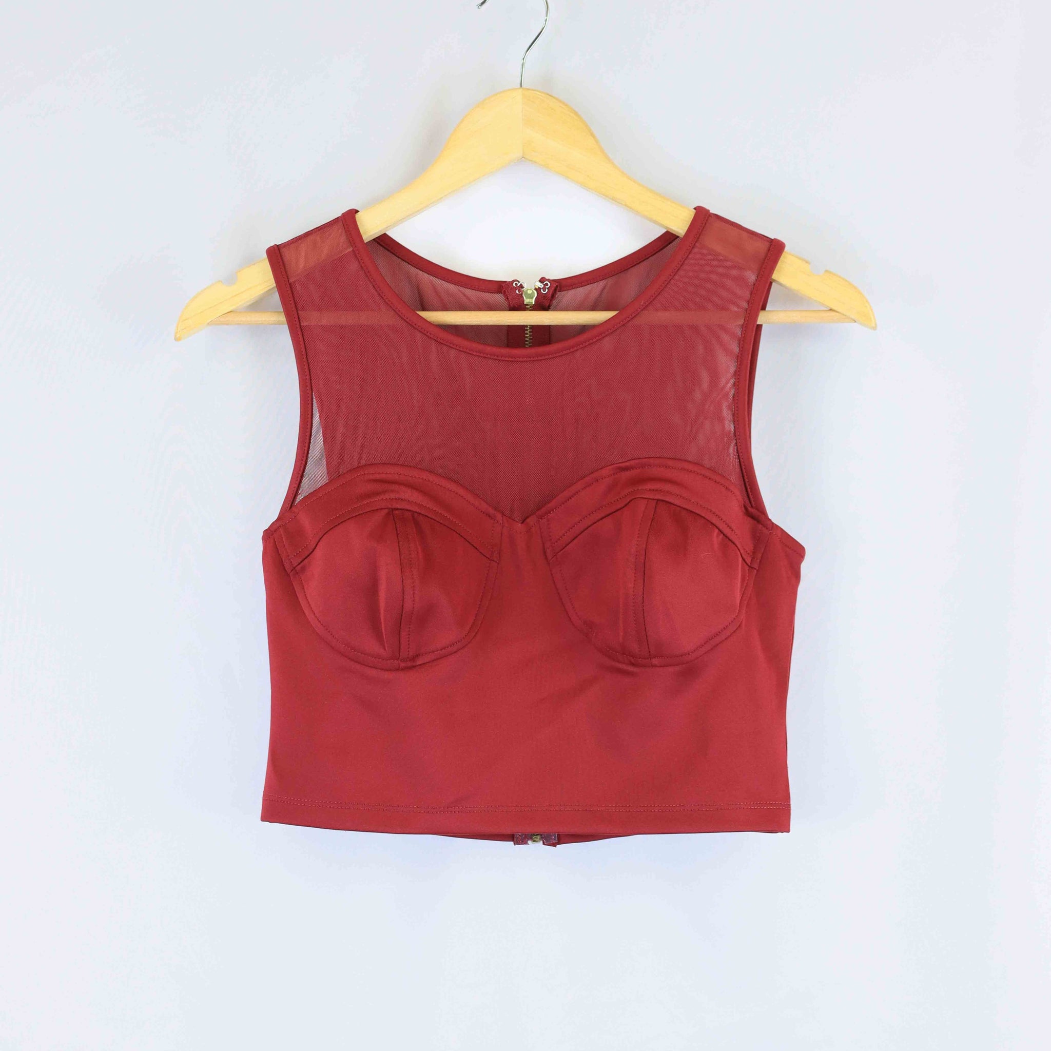 Alice in The Eve Burgundy Cropped Top 10