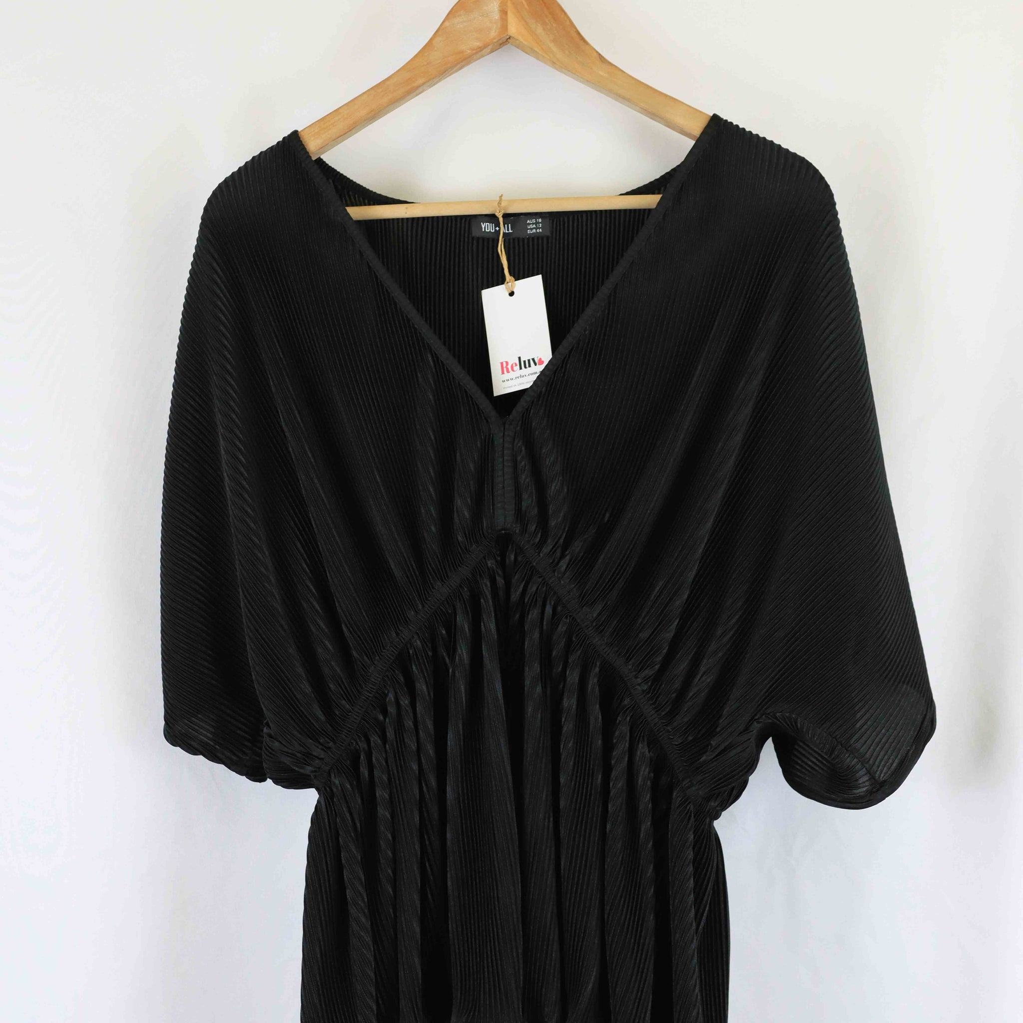 You + All Black Flowy V Neck Top 16