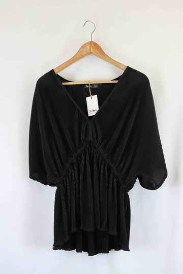 You + All Black Flowy V Neck Top 16