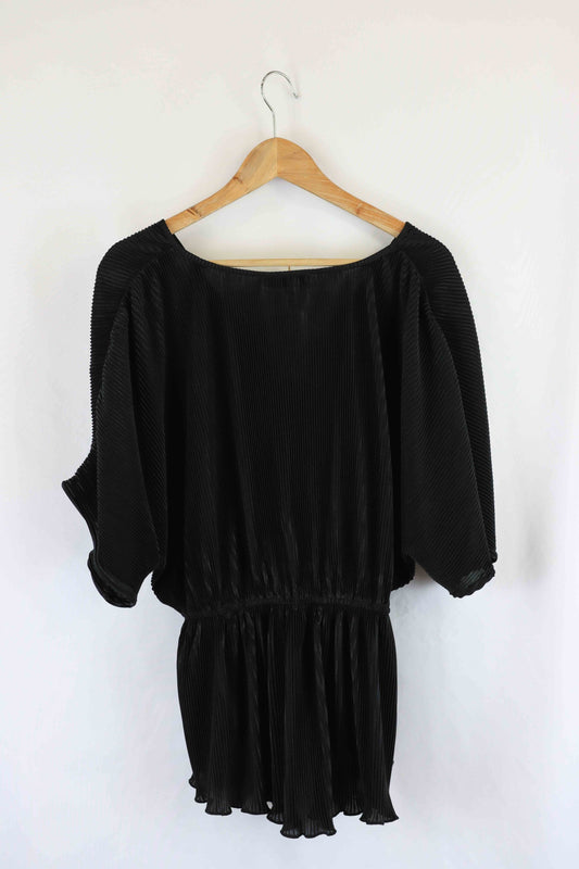 You + All Black Flowy V Neck Top 16