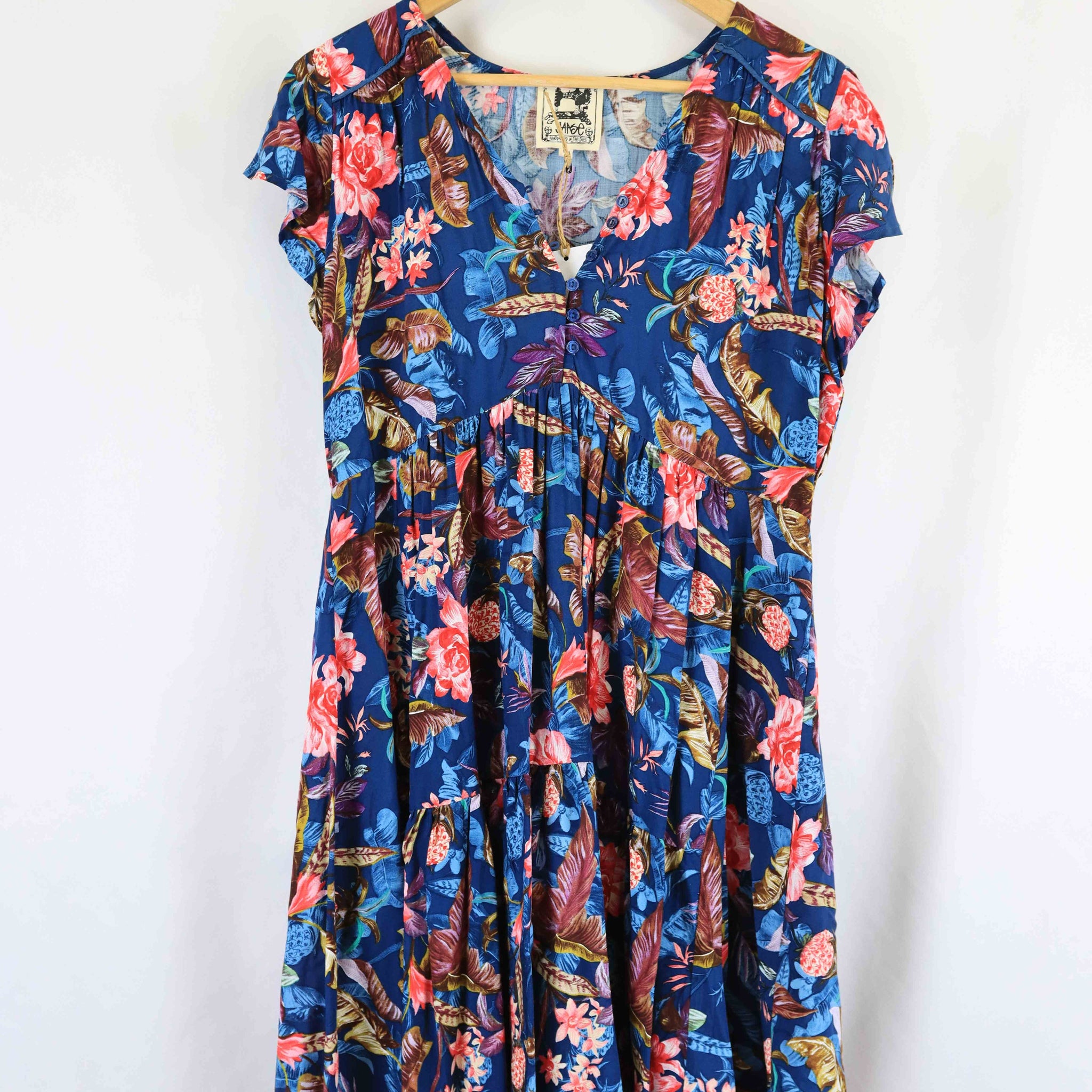 Jaase Blue Floral Dress M