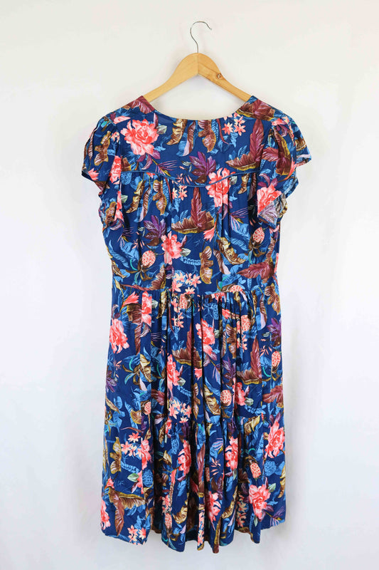 Jaase Blue Floral Dress M