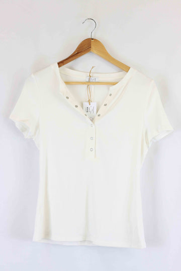 Grab Denim White Top M